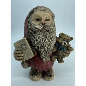 HTF Janco Studio Bert Anderson Santa In Pajamas Bunny Slippers With Book & Teddy